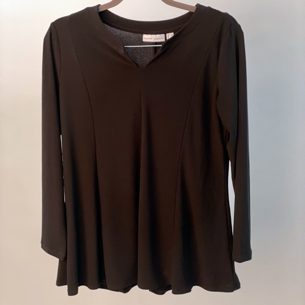 Black V Neck Tunic Size Small
